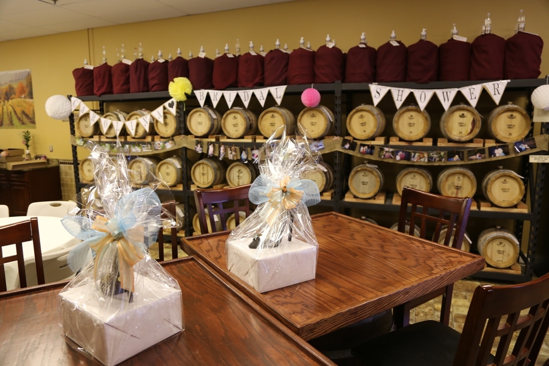 Bridal Shower with a Winery Theme, Guests Bottle Wine as a Favor