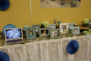 image of wonderful in-theme photo display of bride at Your Own Winery Bridal Shower