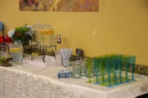 image of beautiful mimosa bar setting at Your Own Winery Bridal Shower