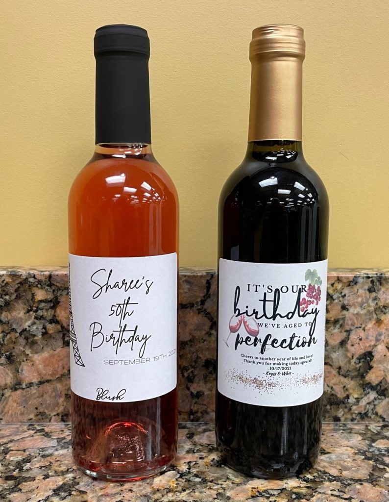image of birthday wine bottle party favors