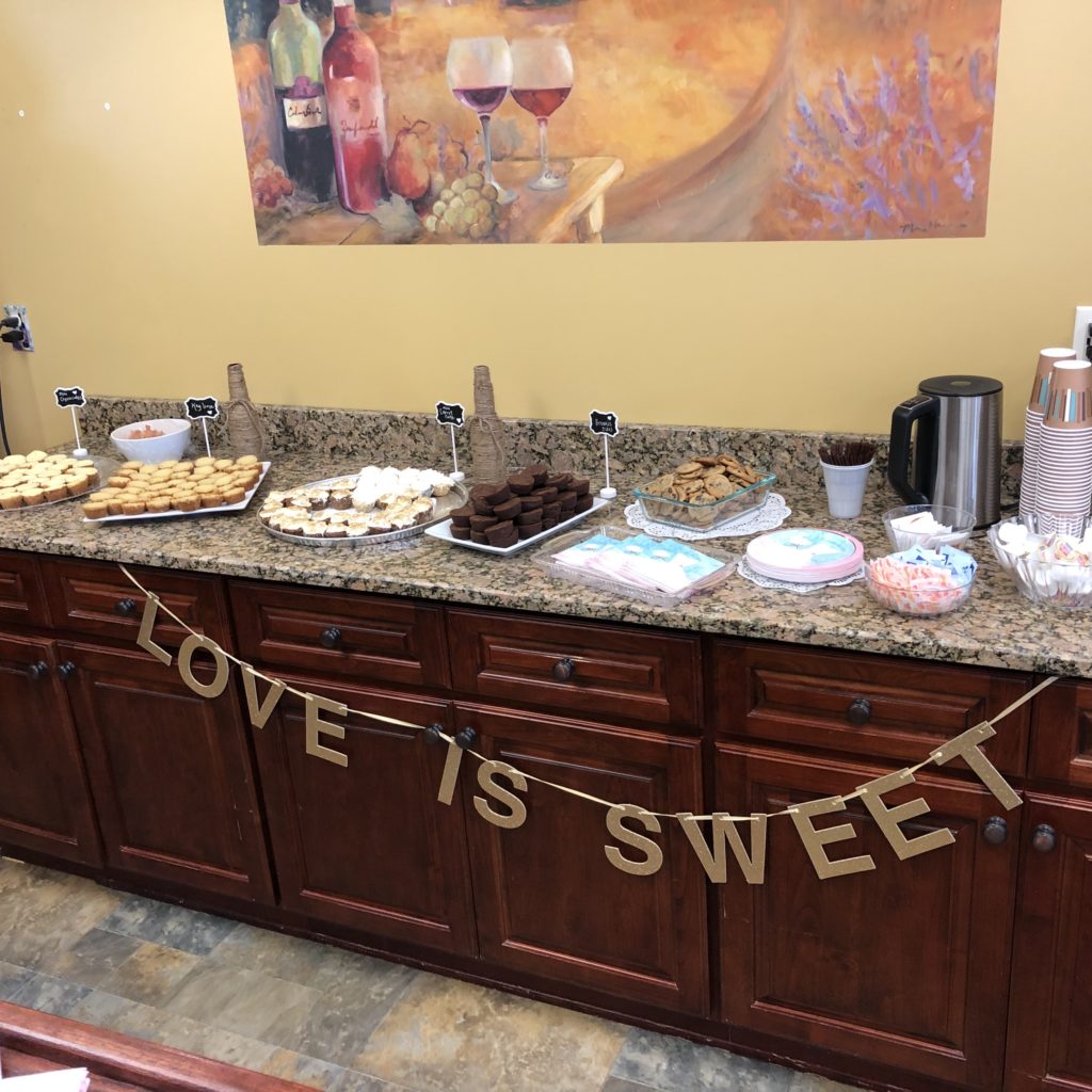 image of dessert table for bridal shower at your own winery