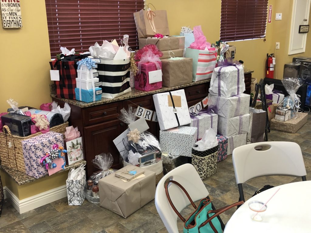 image of gifts for bridal shower at your own winery