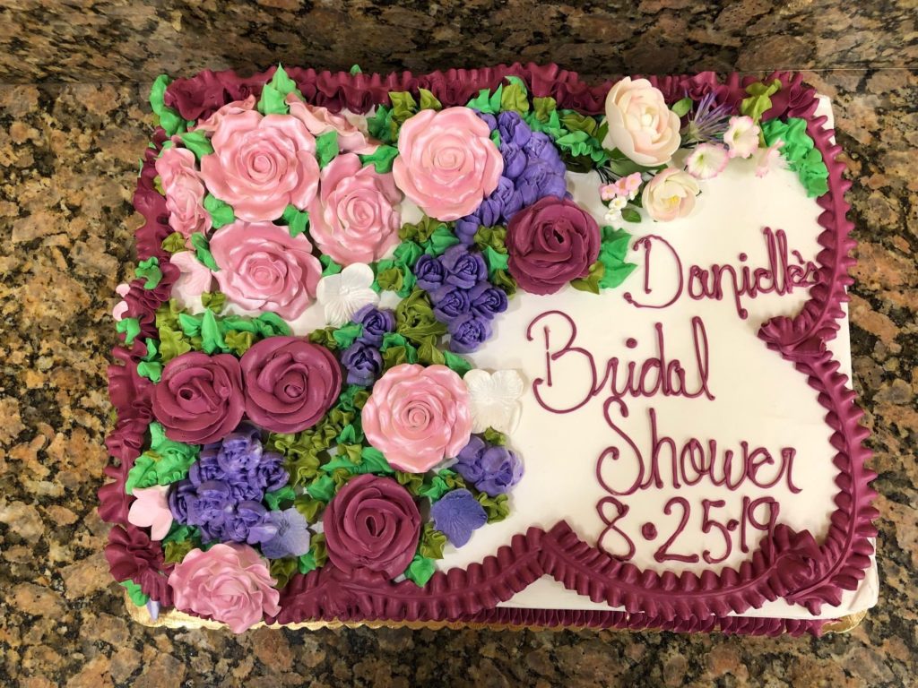 image of beautiful rose flower cake for your own winery bridal shower