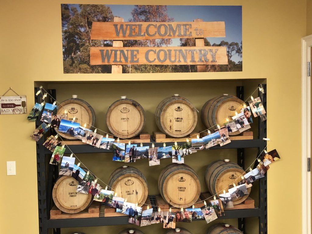 image of your own winery wine barrels decorated for bridal shower